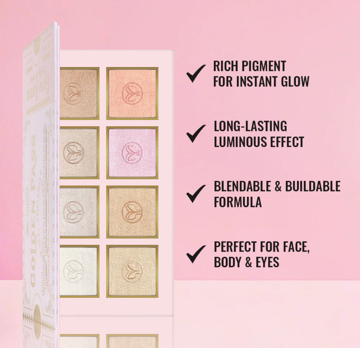 Future Makeup - 8 Color Highlighter Palette - FU7201