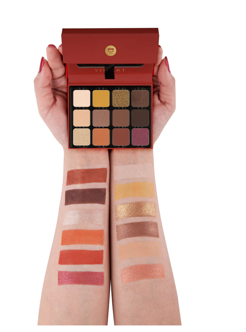 VISEART - 12 COLOR EYESHADOW WARM EDIT – VED01