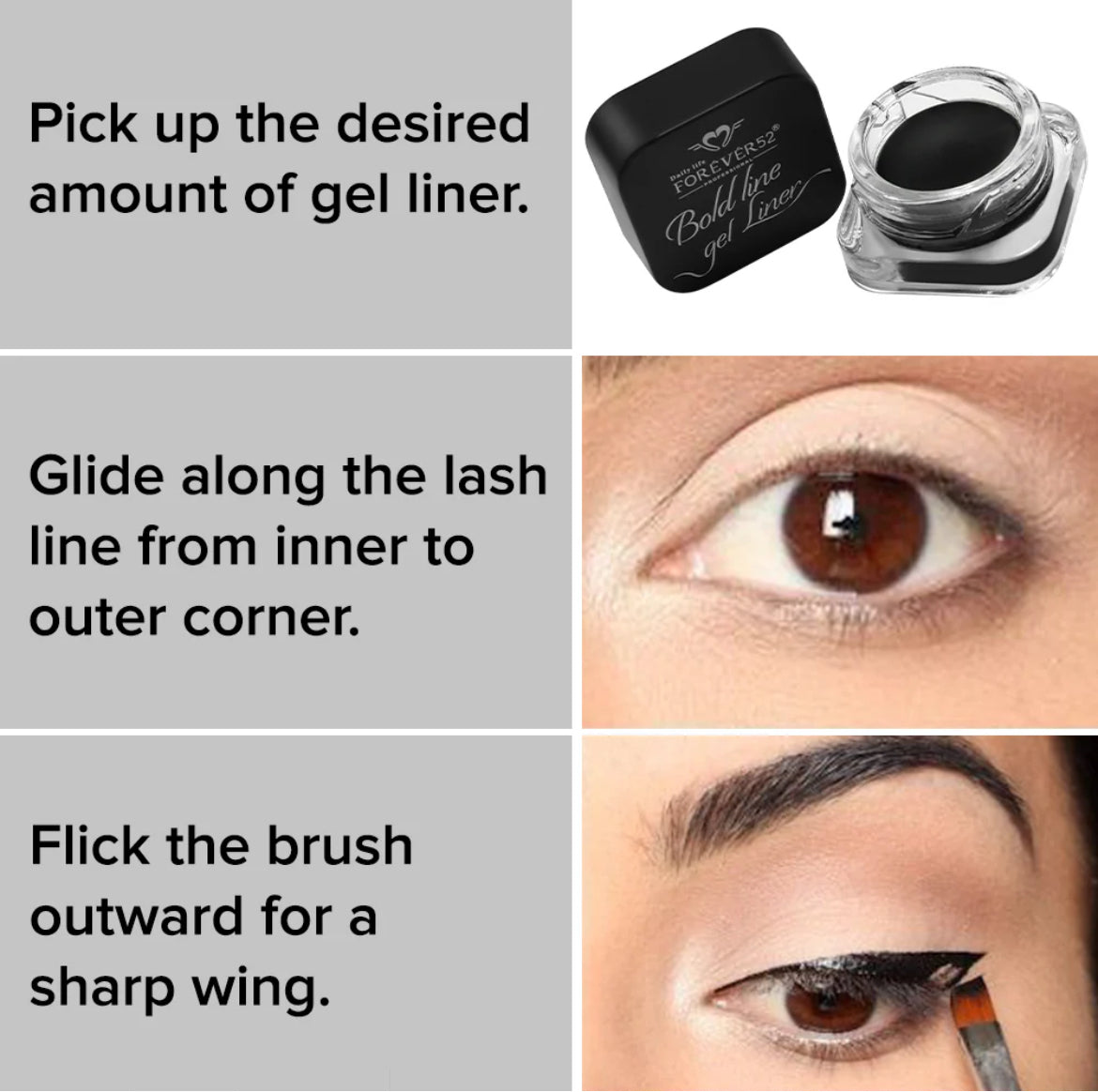 Forever 52 - Bold Line Gel Liner - ink Black (Crni) - BLE001